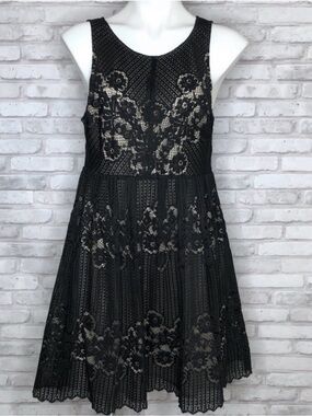 Free People black lace overlay Rocco dress 12